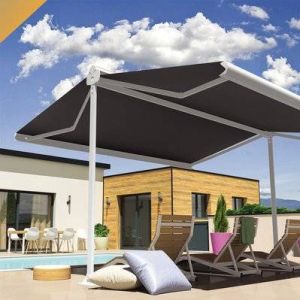 Image de Intersun Store banne double pente ENARGITE 4,00x2x3,00 M (Manuelle - Blanc - Gris Graphite)