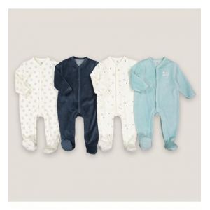 Lot de 4 pyjamas 1 pièce en velours