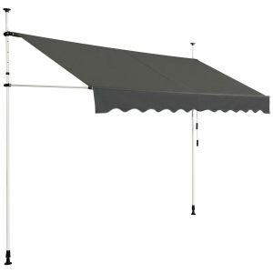 Store télescopique Coast, Protection solaire, Etanche, réglable en hauteur, 300 x 120 cm, Gris