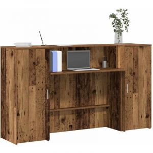 VidaXL Bureau de réception vieux bois 180x50x103,5cm bois d'ingénierie