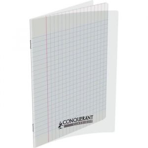 Conquerant Cahier Polypro incolore 17x22 Classique Grands Carreaux Séyès 140p 90 g