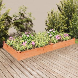 Image de VidaXL Lit surélevé de jardin doublure 240x120x25 cm bois massif sapin Brown