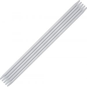 Addi Lot de 5 Aiguilles Double Pointe en Aluminium Gris 20 cm x 3,75 mm