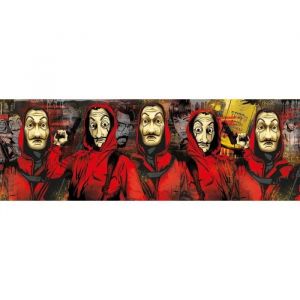 Clementoni Puzzle Panorama La Casa De Papel 1000 Pieces - Collection Serie Tele Science Fiction Espagne - Pour Netflix - Voleurs