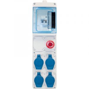 Eurohm - Coffret de chantier mono 4 prises simplifié 1 disj diff 16A + 4 pc 2P+T + au (19204)