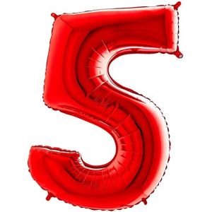 Ballon Al ini Chiffre 5 Rouge 26 66 Cm Grabo Balloons -