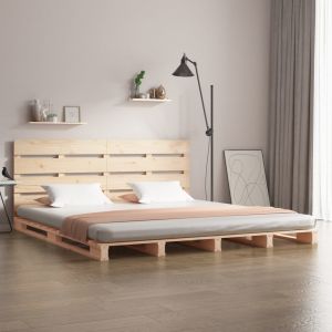 VidaXL Cadre de lit 200x200 cm Bois de pin massif - Marron