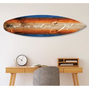 Hexoa HXA DECO - Planche de Surf Décorative,Multi choix, Décoration Murale, Impression sur Alu Dibond, Surf wave, 150x40 cm