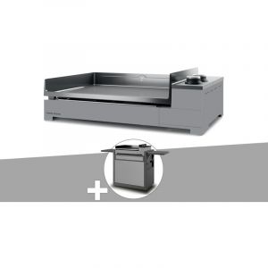 Forgeadour Plancha gaz Premium 60 acier avec chariot Gris
