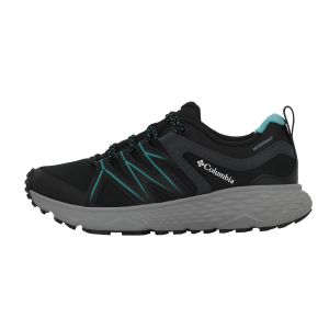 Columbia Women's Peakfreak Roam Waterproof, Waterproof Low Rise Trekking and Hiking Shoes, Black/Teal, 5