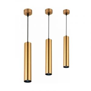 Silamp Luminaire Suspendu GU10 IP20 30cm Doré (Pack de 3)