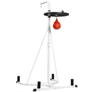 Homcom Support autoportant pour sac de frappe - support sac de boxe lestable - poire de vitesse intégrée