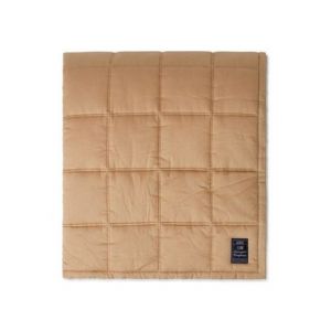 Image de Lexington Couvre-lit en satin de viscose matelassé à carreaux Beige