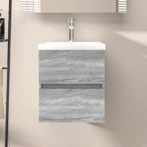 VidaXL Armoire de lavabo Sonoma gris 41x38,5x45 cm Bois d'ingénierie