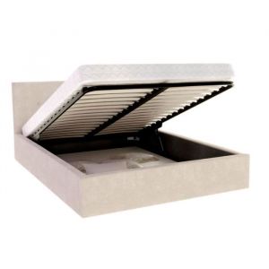 Lit Coffre Tulsa 160x200 cm - Sommier inclus Crème