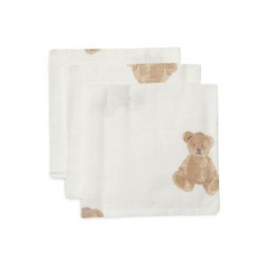Jollein Lot de 3 bavoirs en mousseline Teddy Bear - Taille 70x70 cm