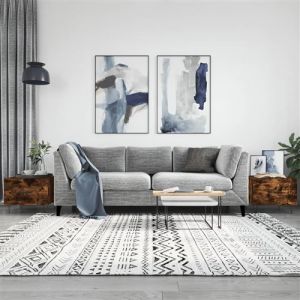 VidaXL Tables Basses 2 pcs, Tables d'Appoint avec Tiroir, Bouts de Canapé avec Pieds, Meubles de Rangement Salle de Séjour, Moderne, Chêne Fumé Bois d'Ingénierie