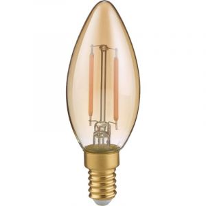 Trio Leuchten - Lampe LED - Filament - Raccord E14 - 2W - Blanc chaud - 2700K - Ambre - Verre