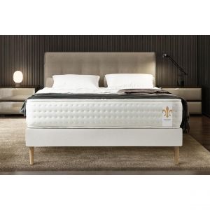 Ensemble Matelas + Sommier Vingt-Quatre blanc - 140x190 cm