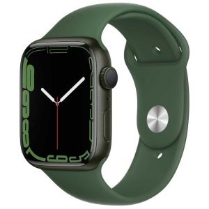 Image de Apple Watch Series 7 GPS + Cellular, 45mm Boîtier en aluminium Bracelet sport Trèfle Vert