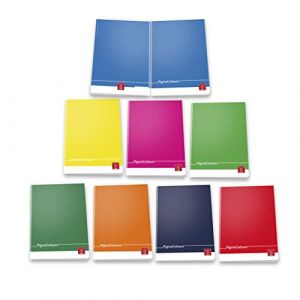 Pigna, Maxi Colours, A4 21x29.7 cm, 80 g, Couverture en carton couché sur une face, feuilles carrées de 4 mm avec marges pour l'élémentaire et le secondaire, Couleurs assorties, 10