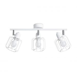 Plafonnier avec 3 abat-jours en acier de forme cylindrique avec des tubes de couleur blanche Sollux