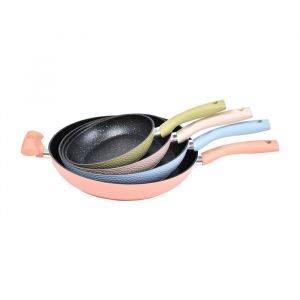 Durandal Équilibre Poêle antiadhésive à frire compatibles tous feux coloris pastel - Lot de 4