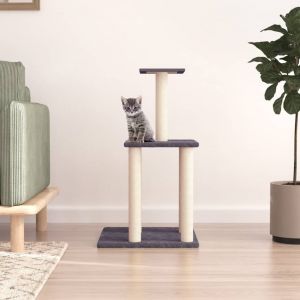 VidaXL Arbre À Chat Avec Griffoirs En Sisal Gris Foncé 85,5 Cm