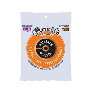 C.F. Martin & Company Strings MA535FX SP Lot de 3 cordes flexibles Bronze phosphoreux 12-54