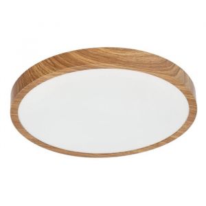 Plafonnier LED PERETI 18W anneau en bois 29.5cm 3000K 1800lm IP44 220V EDO777612 EDO SOLUTIONS