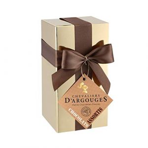 Les Chevaliers d'Argouges S - Assortiment de chocolats lait, noir - Ballotin cadeau &eacute;dition sp&eacute;ciale No&euml;l - 185g