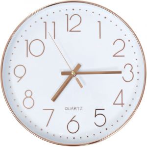 Image de Décoshop26 Horloge murale 30 cm Or rosé