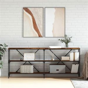 VidaXL Table console chêne fumé 180x30x75 cm bois d'ingénierie et fer