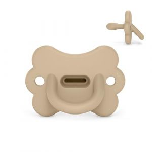 Suavinex Sucette Tout Silicone pour Nouveau-nés, pour Bébé 0/6 Mois et Naissance, avec Tétine Symétrique SX Pro, Réversible, Super Douce et Souple, Idéal pour Dormir, Butterfly, Irish Cream