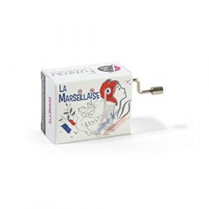 SANS FUZEAU - 78138 - Serinette - Bo&icirc;te &agrave; Musique - Titre La Marseillaise - Th&egrave;me Populaire - Jouer votre M&eacute;lodie Pr&eacute;f&eacute;r&eacute;e - D&egrave;s 3 ans, Blanc