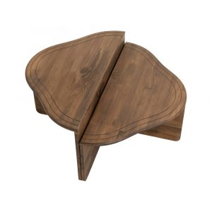 Table basse Dmelgrat, Table basse, Porte-revues pour canapé, Etagère de salon, 90x90h40 cm, Noyer - Dmora