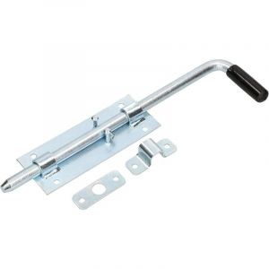 Verrou de porte de garage 320 mm galvanisé argenté avec poignée en caoutchouc - Kotarbau