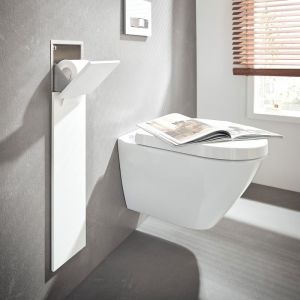 Emco Asis Pure Module WC, avec porte-papier toilette et porte-rouleaux de papier toilette, avec porte-brosse et brosse WC, 975551301,