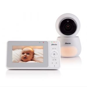 Alecto Babyphone avec caméra,grand écran couleur 4,3 et veilleuse DVM2043 Blanc