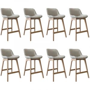 Lot de chaises MELLOW d'îlot et bar en chêne et assise tissu 65cm