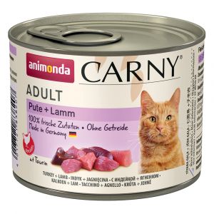 Animonda 6x200g Adult dinde, agneau Carny - Pâtée pour chat