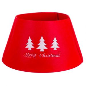 Couvre-pied de sapin de No&euml;l en feutre rouge 57x57x28cm
