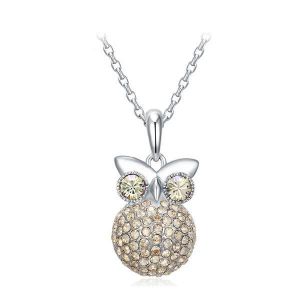 Image de Swarovski Pendentif Hibou en Cristal Champagne et Plaqué Rhodium