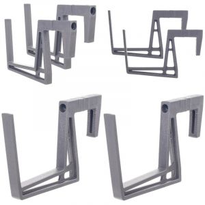 KADAX Lot de 2 supports de jardinière de balcon en plastique, sans perçage, crochets réglables et supports pour jardinière, balcon, anthracite