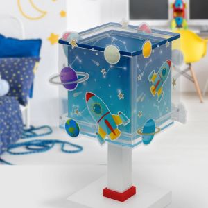 Dalber Lampe de chevet ou de table enfant Rocket Fusée Planètes, 63351N, G4 - LED 4 W - Ampoule incluse