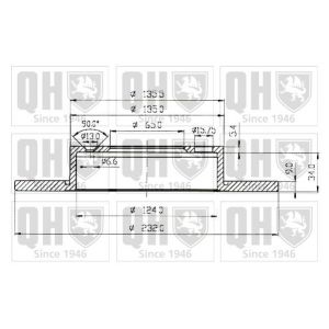 Quinton Hazell 1 disque de frein arrière BDC4753