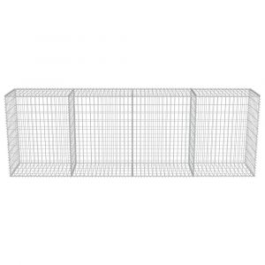 VidaXL Mur en gabion avec couvercles Acier galvanis&eacute; 300 x 50 x 100 cm - Argent - Pelouses et jardins - Jardinage - Argent - Argent