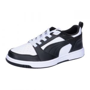 Puma Unisex Kids Rebound V6 LO AC PS Sneaker, White Black, 28 EU