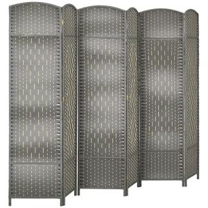 Image de Homcom Paravent intérieur pliable bois gris mélangé