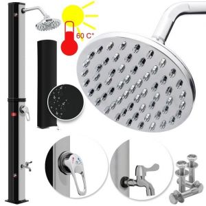 Douche solaire 35 litres Douche solaire de jardin + support de douche en métal eau chaude max. 60°C sans raccordement électrique Douche de piscine